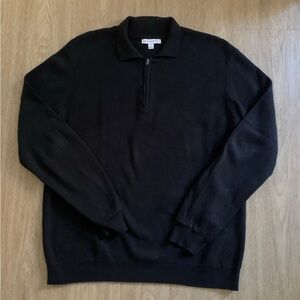 Men's Classic Black Zip-Up Sweater